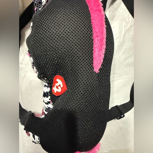 13 in. Sequin Zebra Plush Backpack - Picture 2 of 4